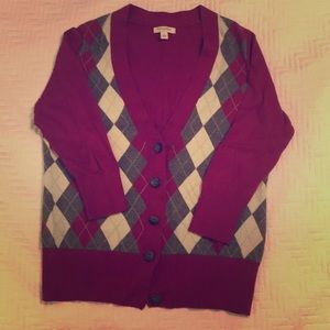 Purple argyle sweater